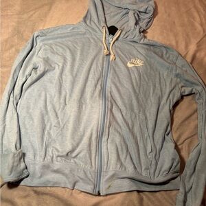 Nike Women's Sky Blue Zip-Up Hoodie